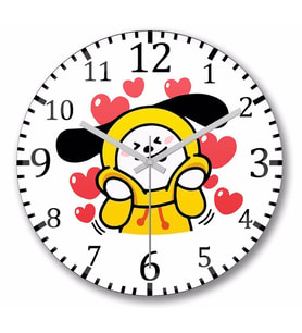 BT21 Chimmy Bts  Duvar Saati Bombeli Gercek Cam