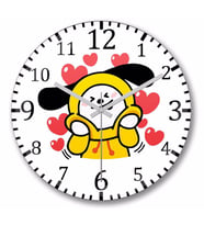 BT21 Chimmy Bts  Duvar Saati Bombeli Gercek Cam