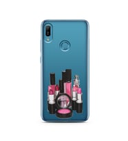 Makyaj Tasarımlı Süper Şeffaf Silikon Telefon Kılıfı Huawei Y6 Prime (2019)