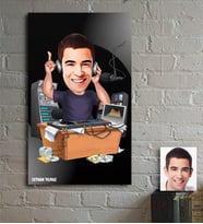 BK Gift Kişiye Özel Bay Radyocu Karikatür Ahşap Tablo - 1