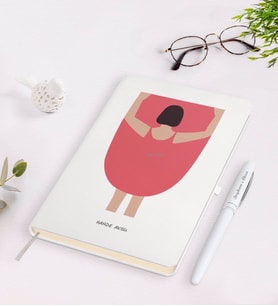 BK Gift Kişiye Özel Kadınlar Günü Tasarımlı Beyaz Defter Kalem Seti-22