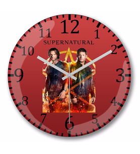 Supernatural Duvar Saati Bombeli Gercek Cam