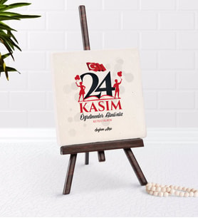 BK Gift Kişiye Özel Öğretmenler Gününüz Kutlu Olsun Şovaleli Doğal Taş-2 (Beyaz)