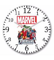 Marvel Avengers   Duvar Saati Bombeli Gercek Cam