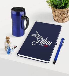 BK Gift Kişiye Özel Avukat Temalı Lacivert Defter Kalem ve Termos Mug Seti - 9 (Model 1)