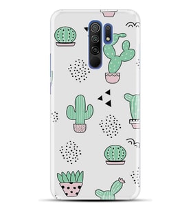 Kılıfland Xiaomi Redmi 9 Kılıf Silikon Resimli Kapak Cactus Pattern Stok 901