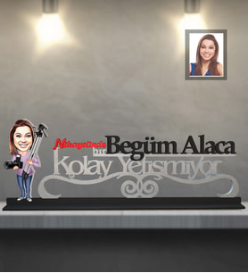 Kişiye Özel Fotoğrafçı Karikatürlü Kolay Yetişmiyor Ahşap Biblo Bayan-3