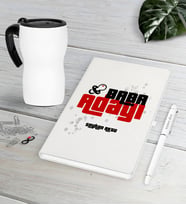 BK Gift Kişiye Özel Baba Adayı Beyaz Defter Kalem Termos Mug Seti-3 (Model 1)