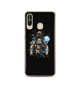 Uzay Astronot Tasarım Süper Şeffaf Silikon Telefon Kılıfı Samsung A60