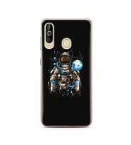 Uzay Astronot Tasarım Süper Şeffaf Silikon Telefon Kılıfı Samsung A60