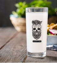 BK Gift Kişiye Özel Renkli Baskılı Erkek Kurukafa Rakı Bardağı-2 (Beyaz)