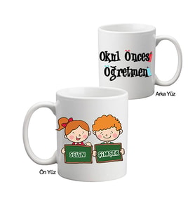 Öğretmenler Günü Hediyesi - Okul Öncesi Öğretmenine İsimli Kupa Bardak