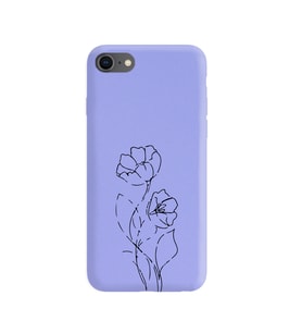 Iphone 8 Çizgi Tasarımlı Mor Lansman Telefon Kılıfı