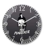 The Punisher Duvar Saati Bombeli Gercek Cam
