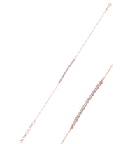 Söğütlü Silver Çubuk Model Zirkon Taşlı Rose Kaplama Gümüş Bileklik SGTL10092ROSE