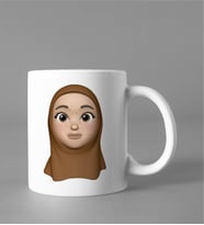 Emoji Kız Tesettürlü Stiker Kupası