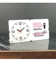English Teacher Ahşap Masa Saati 001