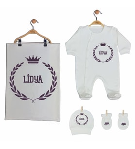 Pia Baby GL 2006 İsme Özel Taçlı Battaniye Tulum Set