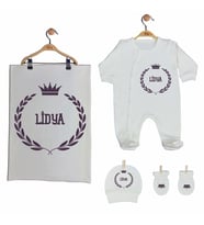 Pia Baby GL 2006 İsme Özel Taçlı Battaniye Tulum Set
