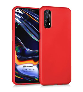 Microsonic Matte Silicone Realme 7 Kılıf Kırmızı