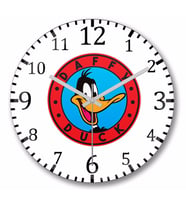 Daffy  Duck Duvar Saati Bombeli Gercek Cam