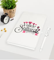 BK Gift Kişiye Özel Valide Sultan Beyaz Defter Kalem Seti - 2