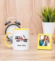 Paramedik Sarı Kupa Bardak ve Sarı Mini Fotoğraf Çerçevesi