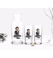 BK Gift Kişiye Özel Renkli Baskılı Hangimiz Sevmedik Çılgınlar Gibi Tasarımlı İkili Rakı Bardağı ve Karaf Hediye Seti-5 (Model 1)