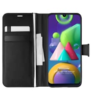 Microsonic Samsung Galaxy M21 Kılıf Delux Leather Wallet Siyah