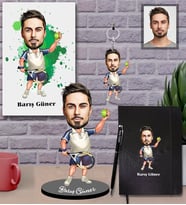 Kişiye Özel Sporcu Karikatürlü 5 li Hediye Seti Bay-1