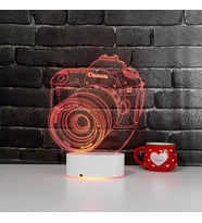 Kişiye Özel 3D Tasarım Fotoğraf Makinesi LED Lamba 3D RGB Led Gece Lambası