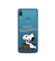 Snoopy Tasarımlı Süper Şeffaf Silikon Telefon Kılıfı Huawei Y6 (Prime) 2019