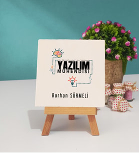 Yazılım Mühendisi Tasarımlı Kişiye Özel Hediye Yazılım Mühendisi Dekoratif Taş Baskı