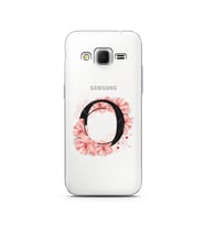 Pembe Çiçekli Harf Tasarım Süper Şeffaf Silikon Telefon Kılıfı Samsung Core Prim