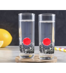BK Gift Kişiye Özel Renkli Baskılı Japan Tasarımlı İkili Vodka Bardağı-1 (Beyaz)