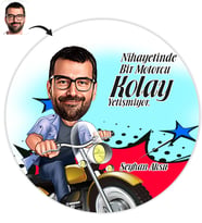 BK Gift Kişiye Özel Bay Motorcu Karikatür Baskılı Yaş Pasta İçin Yenilebilir Şekerli Kağıt  1(Sadece Kağıt)