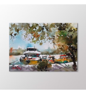 Arty Tablo Suluboya Tekneler Tablo (Karışık)