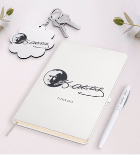 BK Gift Kişiye Özel Atatürk Temalı Beyaz Defter Kalem ve Anahtarlık Hediye Seti-20 (Model 1)