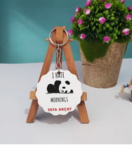 Sevimli Panda Ahşap Anahtarlık