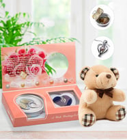 Mini Peluş Ayıcıklı İstiridye İçinde Gerçek İnci Kolye