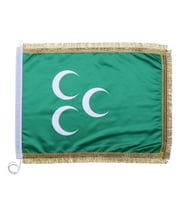 Osmanlı 3 Hilal Sancak 50x75cm. Yeşil
