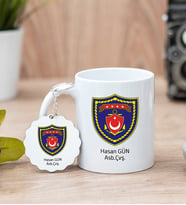 Deniz Kuvvetleri Beyaz Kupa Bardak Ve Anahtarlık Set