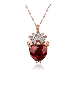 Kalbimin Tacı Rose Gümüş Kolye