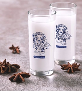 BK Gift Kişiye Özel Renkli Baskılı Aslan Sütü İkili Rakı Bardağı Seti-1 (Beyaz)