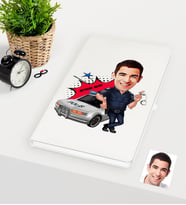 BK Gift Kişiye Özel Bay Trafik Polisi Karikatürlü Beyaz Defter - 1