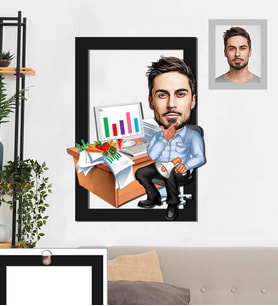 Kişiye Özel Patron Karikatürlü 3D Ahşap Tablo 30x47 Bay-18