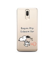 Snoopy Tasarımlı Süper Şeffaf Silikon Telefon Kılıfı Huawei Mate 10 Lite 
