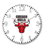 Chicago Bulls Basketbol Duvar Saati Bombeli Gercek Cam