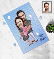 Kişiye Özel Sevgili Karikatürlü A4 99 Parça Puzzle Model 16