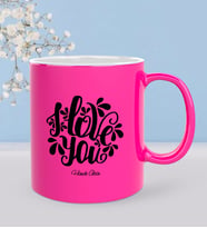 BK Gift Kişiye Özel Sevgili Tasarımlı Fosforlu Pembe Kupa Bardak - 101